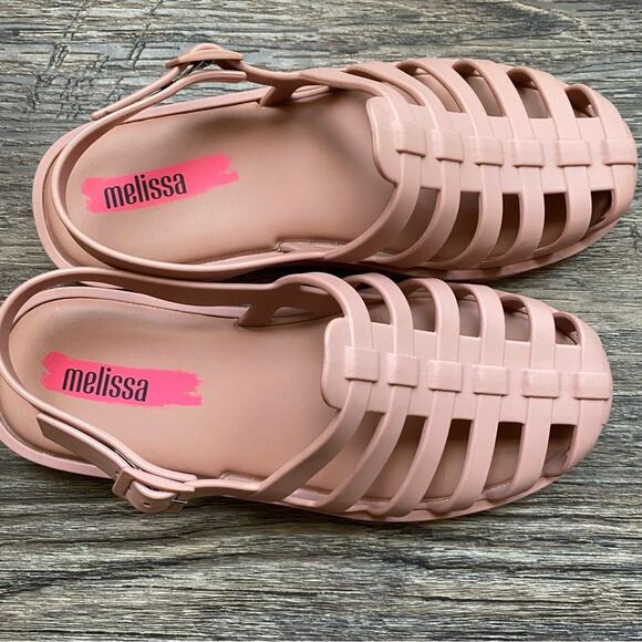 Melissa Disco Sandals in Dark Matte Pink Size 5 - Picture 5 of 11